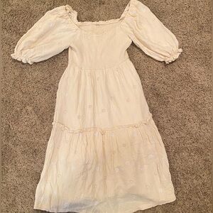 Lookalike free people Cream Puff Sleeve Midi Dress